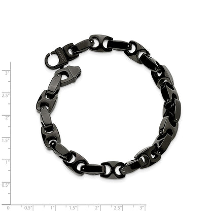 Tungsten Chisel Polished Black Ip-Plated 9 Inch Bracelet