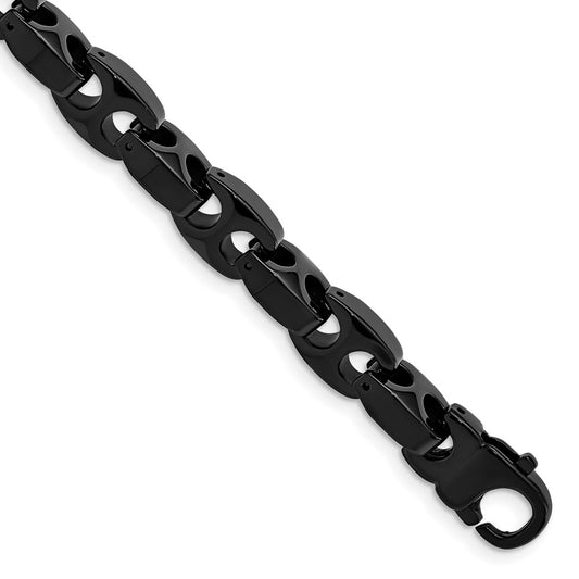 Tungsten Chisel Polished Black Ip-Plated 9 Inch Bracelet