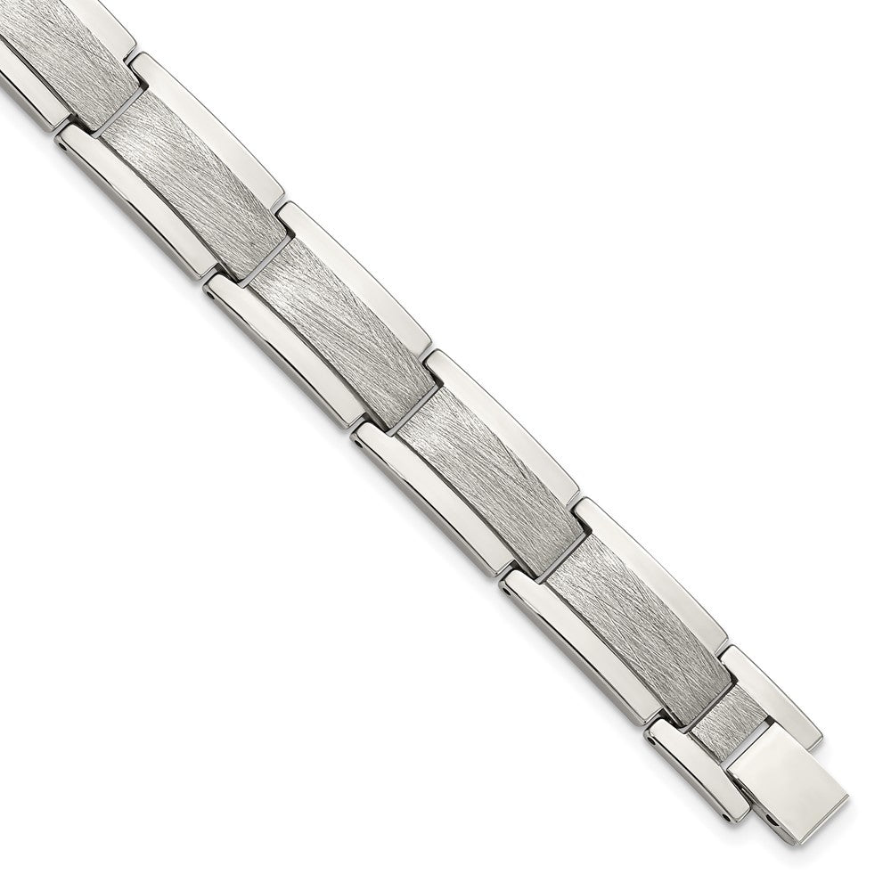 8.5 Inch Chisel Tungsten Polished And Satin 8.25 Bracelet