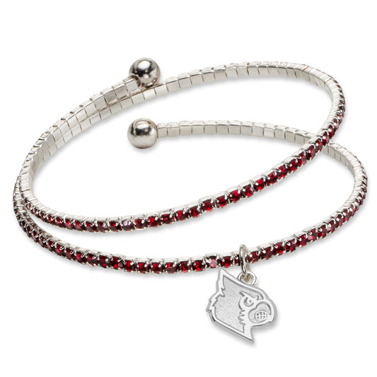 Brass/White Univ Of Louisville Amped Logo Crystal Bracelet