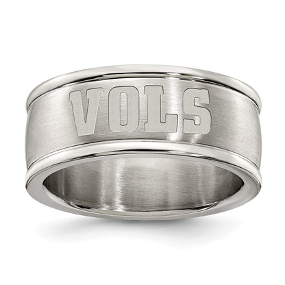 Stainless Steel Univ Of Tennessee Logo Band Ring