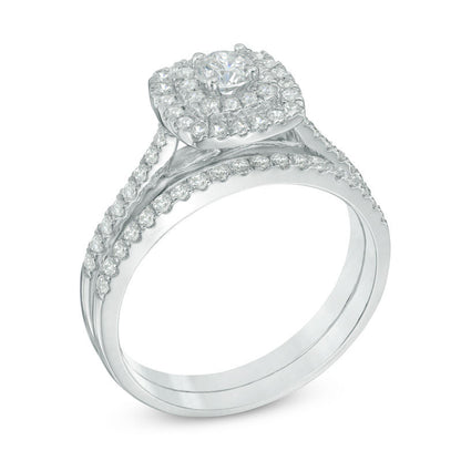 5/8 CT. T.W. Diamond Double Frame Bridal Set in 14K White Gold