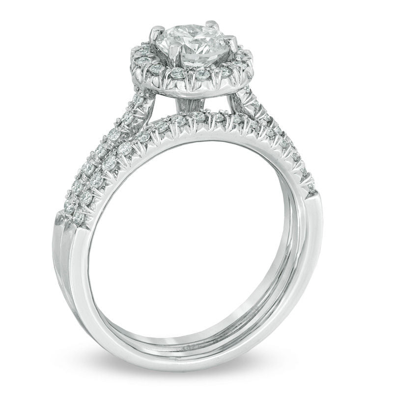5/8 CT. T.W. Diamond Frame Bridal Set in 14K White Gold