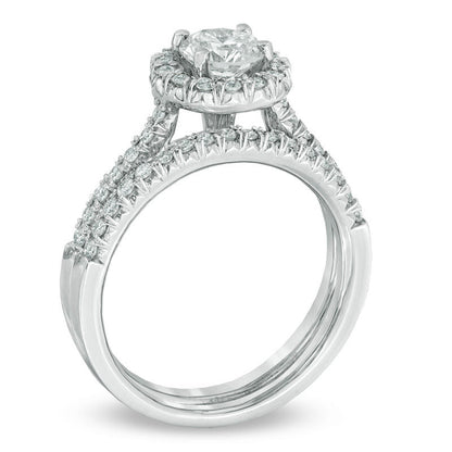 5/8 CT. T.W. Diamond Frame Bridal Set in 14K White Gold