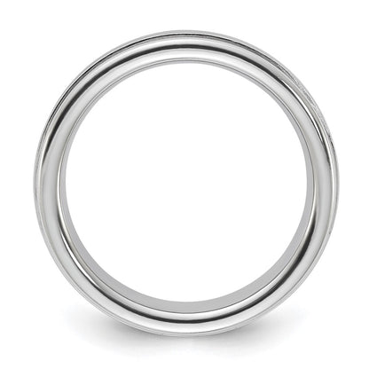 Vitalium Satin Finish Center Rounded Edge 6mm Band (Size 10 Only)