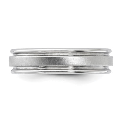 Vitalium Satin Finish Center Rounded Edge 6mm Band (Size 10 Only)