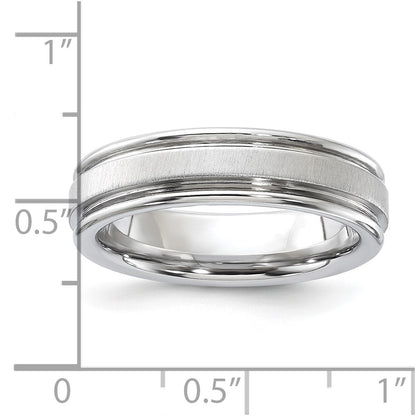 Vitalium Satin Finish Center Rounded Edge 6mm Band (Size 10 Only)