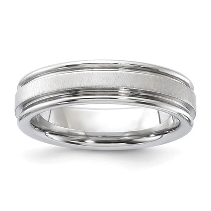 Vitalium Satin Finish Center Rounded Edge 6mm Band (Size 10 Only)