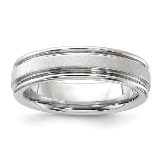 Vitalium Satin Finish Center Rounded Edge 6mm Band (Size 10 Only)
