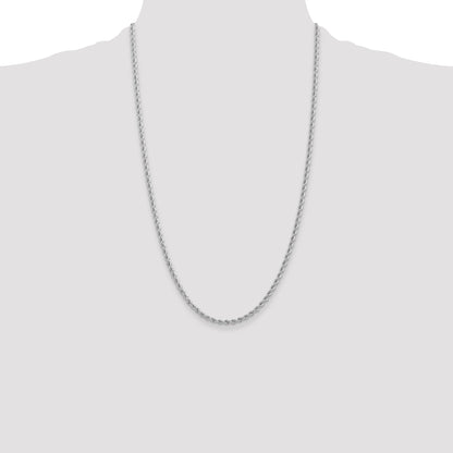 14k Yellow Gold 26 inch 2.75mm Regular Rope with Lobster Clasp Chain Necklace