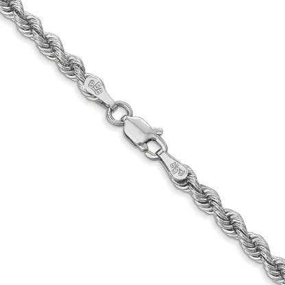 14K White Gold 20 Inch 3mm Regular Rope With Lobster Clasp Chain Necklace
