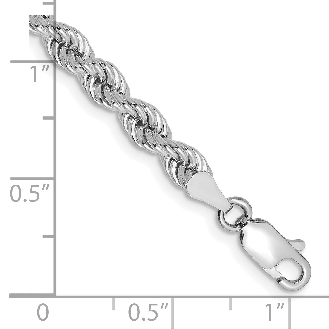 14k Yellow Gold 7 inch 4mm Regular Rope with Lobster Clasp Chain Bracelet