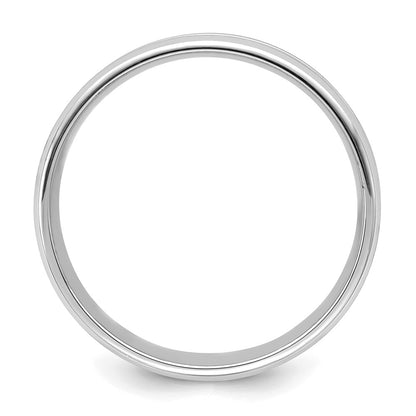 14K White Gold 6mm Standard Weight Comfort Fit Brushed Satin With Center Groove Wedding Band