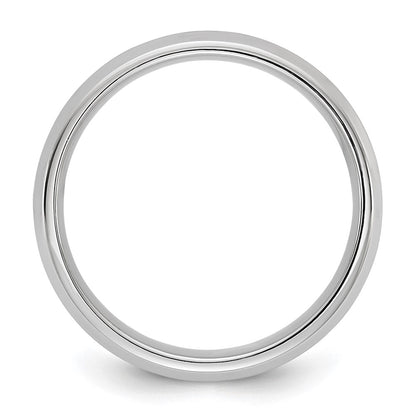 14K White Gold 5.5mm Bevel Edge Comfort Fit Band