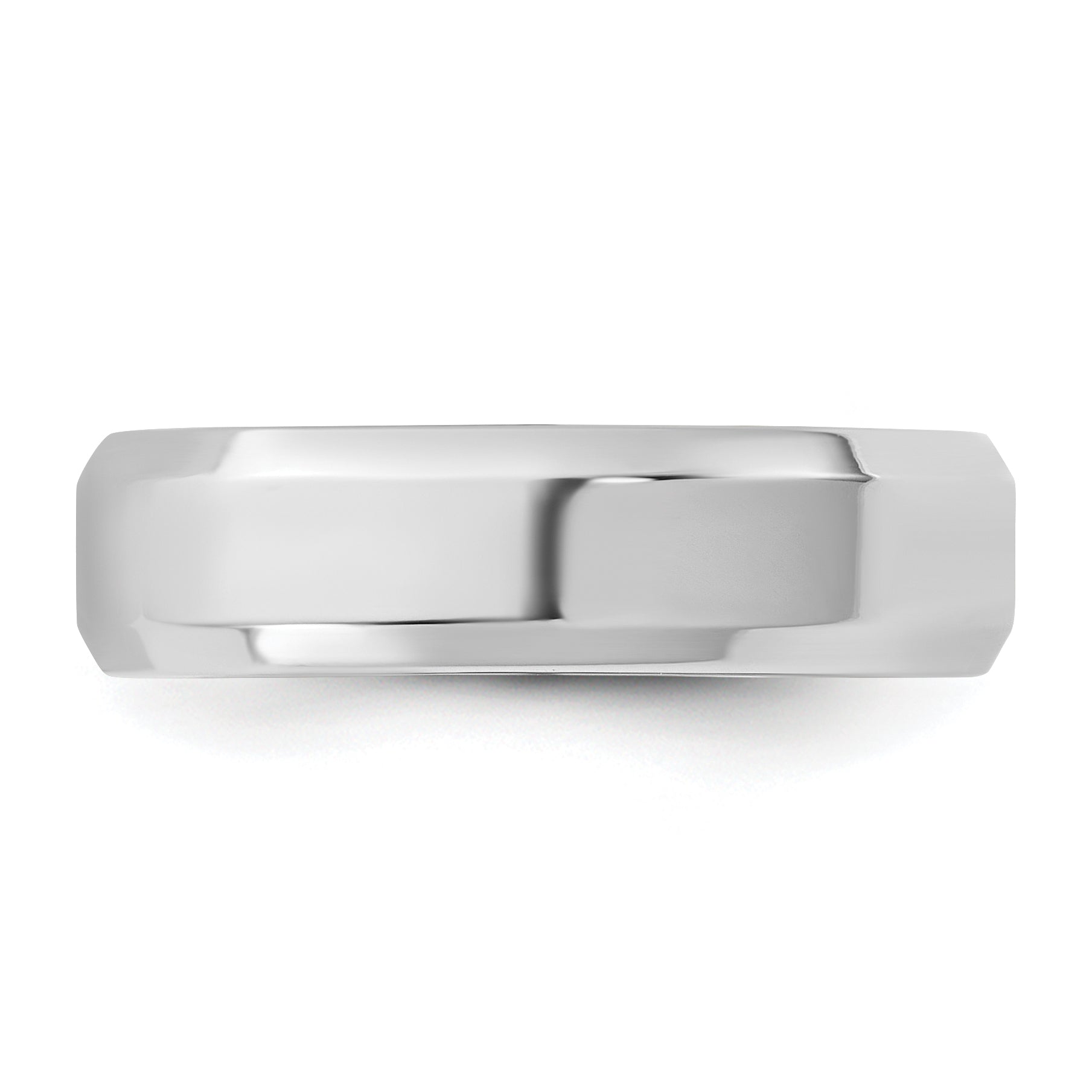 10K White Gold 10Kw 5.5mm Bevel Edge Comfort Fit Band Size 14