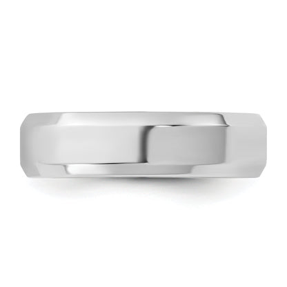 10K White Gold 10Kw 5.5mm Bevel Edge Comfort Fit Band Size 8