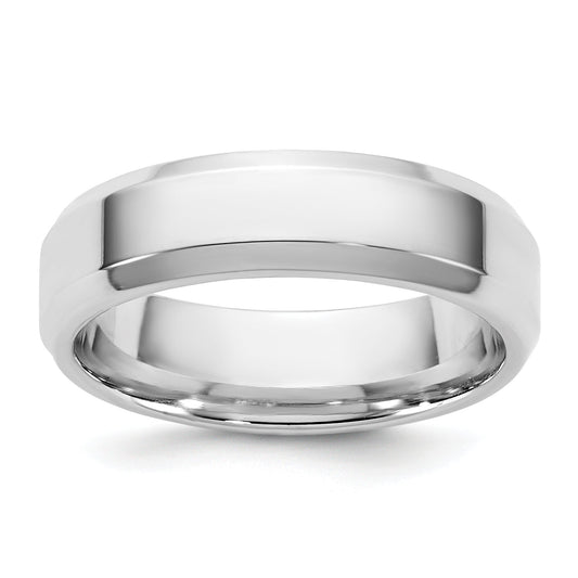10K White Gold 10Kw 5.5mm Bevel Edge Comfort Fit Band Size 6