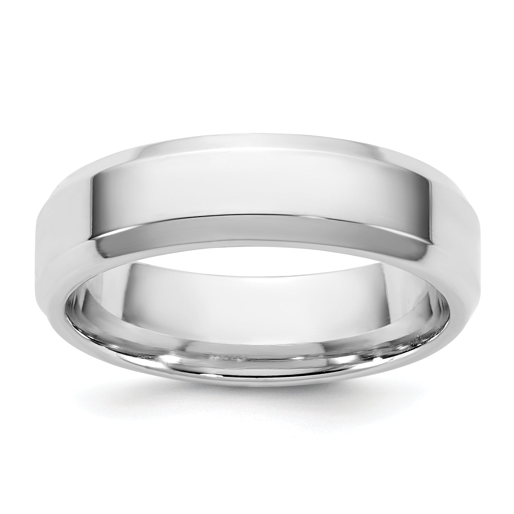 10K White Gold 10Kw 5.5mm Bevel Edge Comfort Fit Band Size 7