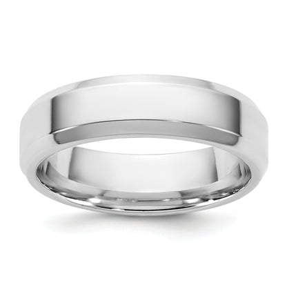 10K White Gold 10Kw 5.5mm Bevel Edge Comfort Fit Band Size 7