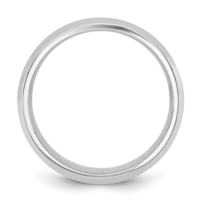 14K White Gold 6.5mm Bevel Edge Comfort Fit Band