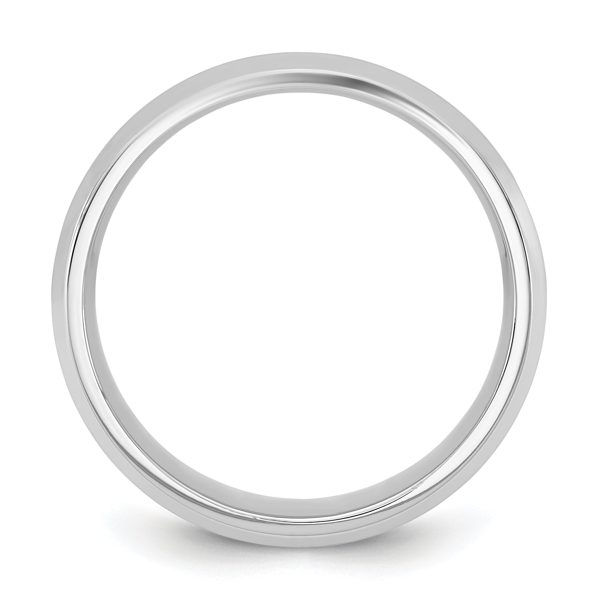 10K White Gold 10Kw 6.5mm Bevel Edge Comfort Fit Band Size 8.5