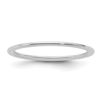 14K White Gold 1mm Standard Comfort Fit Band
