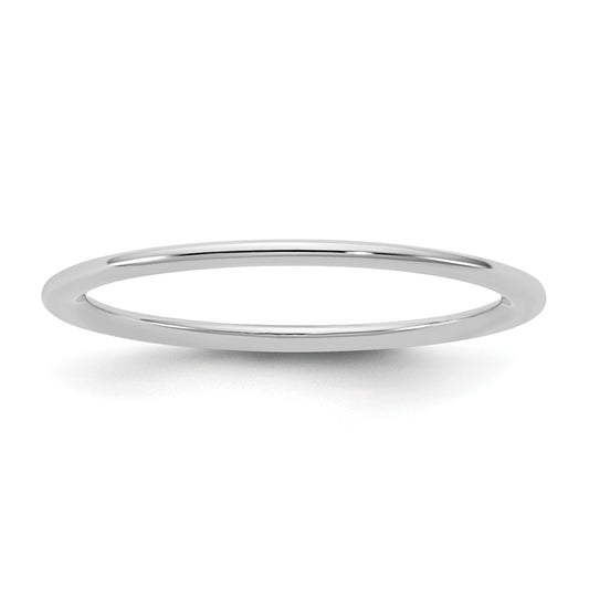 14K White Gold 1mm Standard Comfort Fit Band