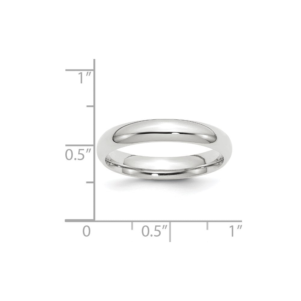 14k White Gold 4mm Standard Weight Comfort Fit Wedding Band Ring