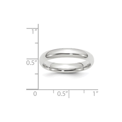 14k White Gold 4mm Standard Weight Comfort Fit Wedding Band Ring