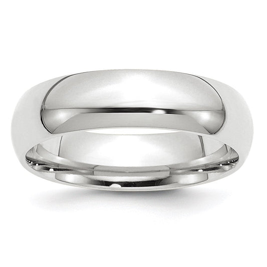 18k White Gold 6mm Standard Weight Comfort Fit Wedding Band Ring