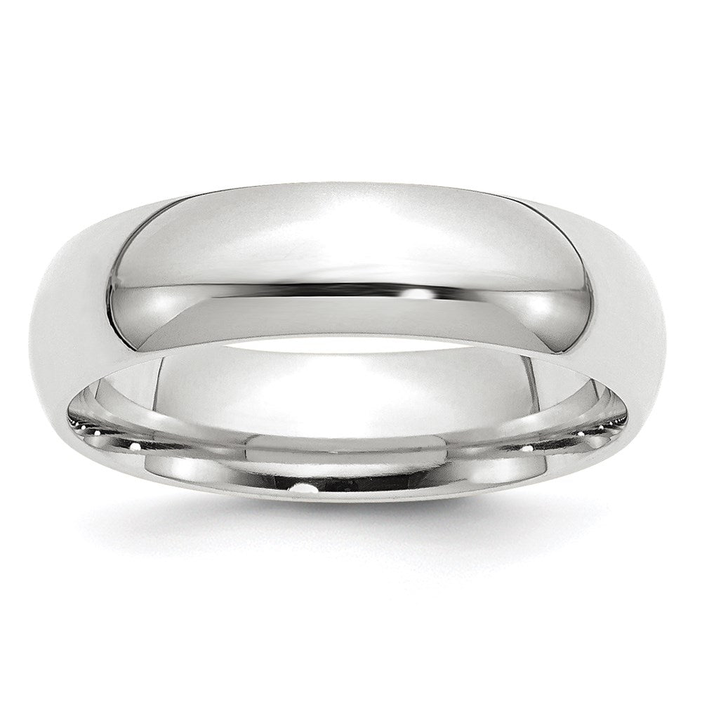 10k White Gold 6mm Standard Weight Comfort Fit Wedding Band Ring