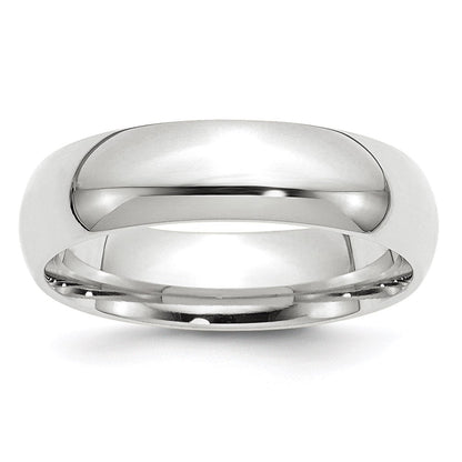 10k White Gold 6mm Standard Weight Comfort Fit Wedding Band Ring