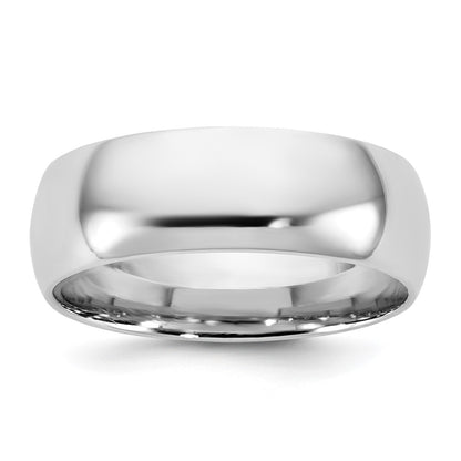 14K White Gold 6.5mm Standard Comfort Fit Band