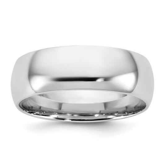 14K White Gold 6.5mm Standard Comfort Fit Band