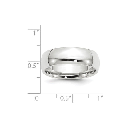 10k White Gold 7mm Standard Weight Comfort Fit Wedding Band Ring