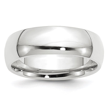 18k White Gold 7mm Standard Weight Comfort Fit Wedding Band Ring