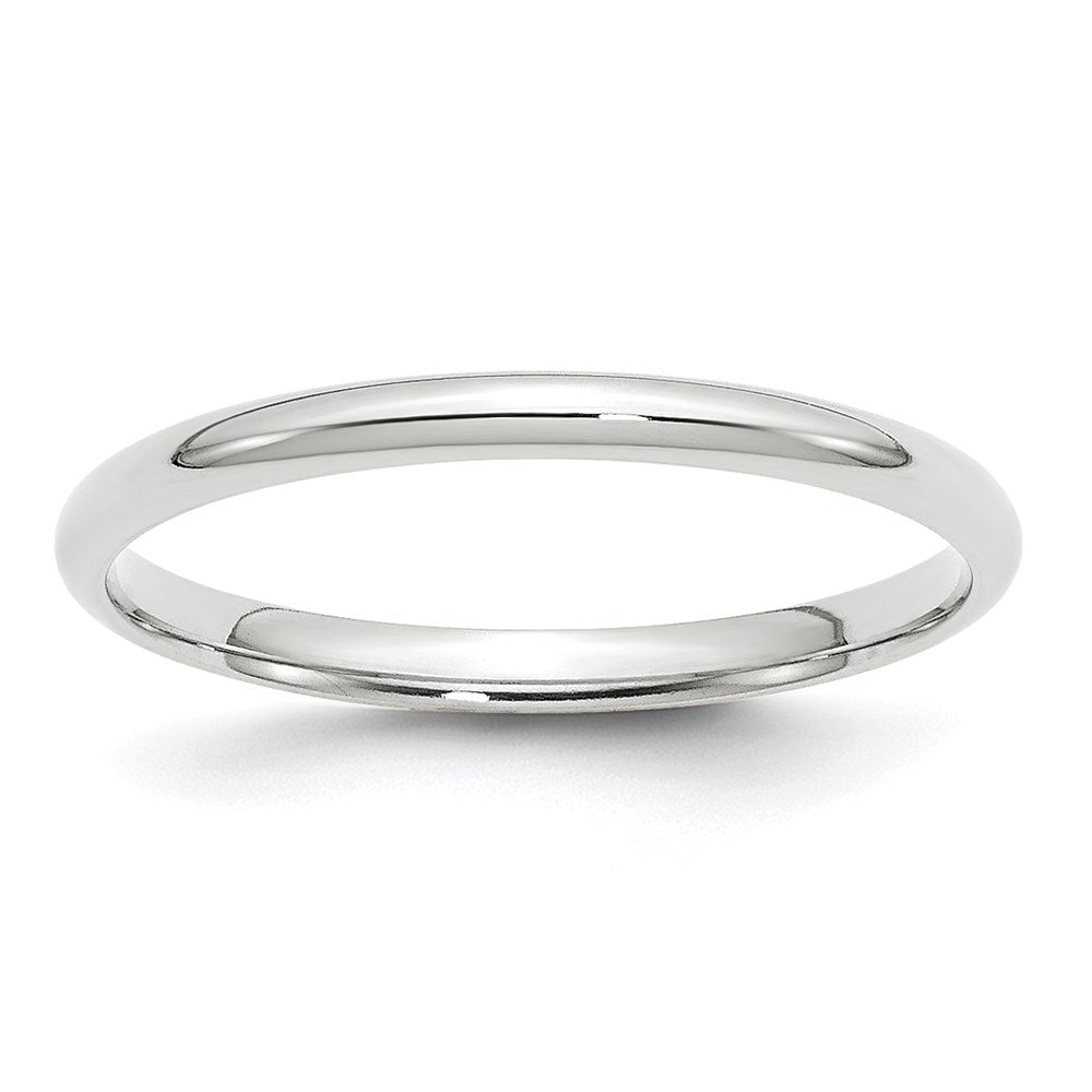 10k White Gold 2mm Lightweight Comfort Fit Wedding Band Ring