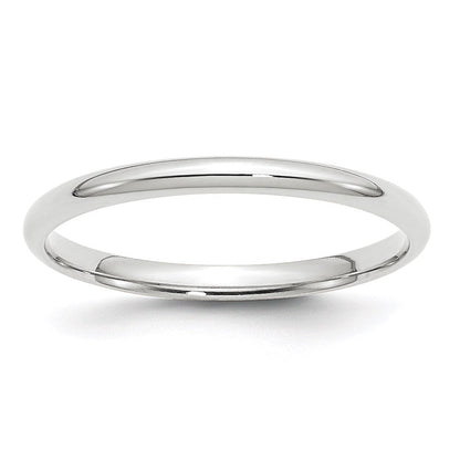 10k White Gold 2mm Lightweight Comfort Fit Wedding Band Ring