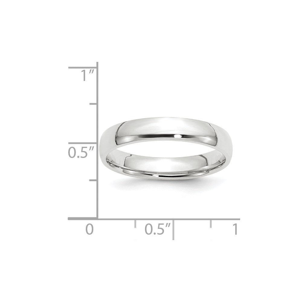 10k White Gold 4mm Lightweight Comfort Fit Wedding Band Ring