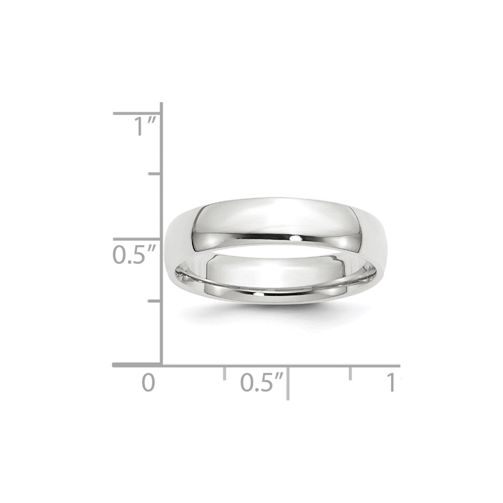 14k White Gold 5mm Lightweight Comfort Fit Wedding Band Ring