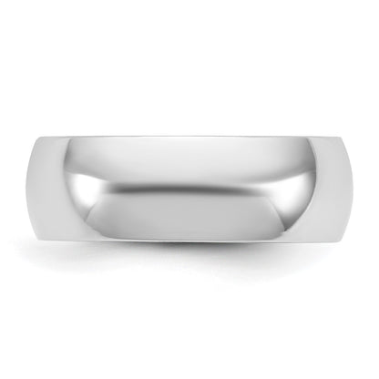 14K White Gold 6.5mm Lightweight Comfort Fit Band