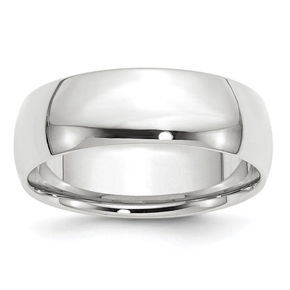 14k White Gold 7mm Lightweight Comfort Fit Wedding Band Ring