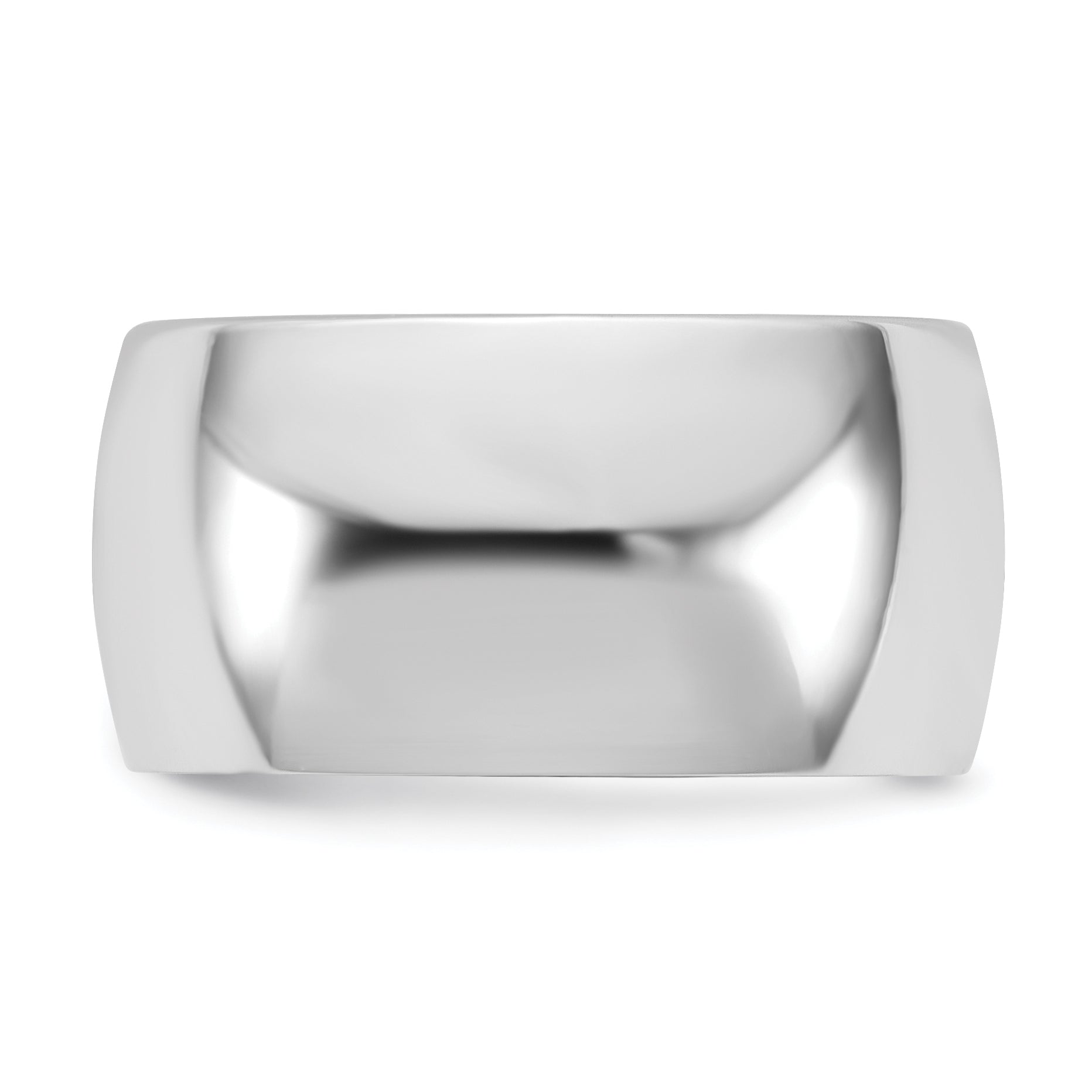 10K White Gold 10Kw 10mm Lightweight Comfort Fit Band Size 7