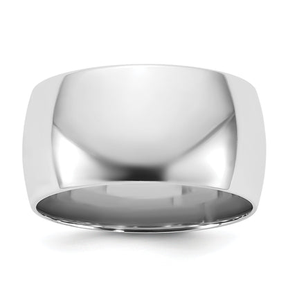 10K White Gold 10Kw 10mm Lightweight Comfort Fit Band Size 6.5