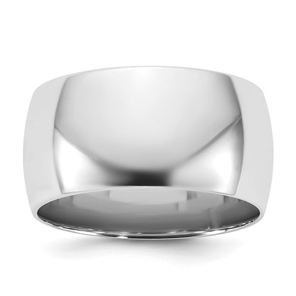 10K White Gold 10Kw 10mm Lightweight Comfort Fit Band Size 6