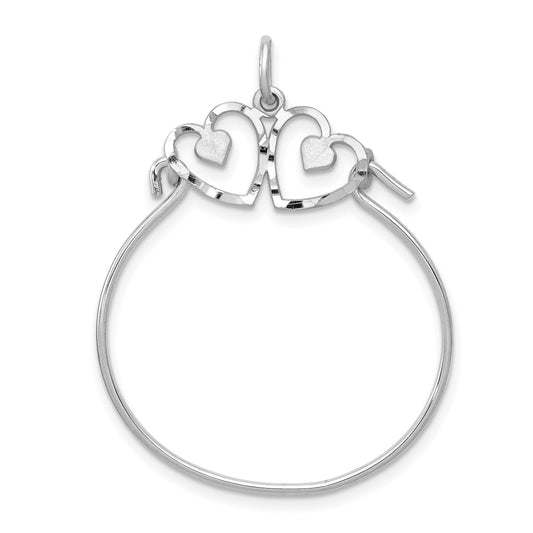 14K White Gold Heart Charm Holder
