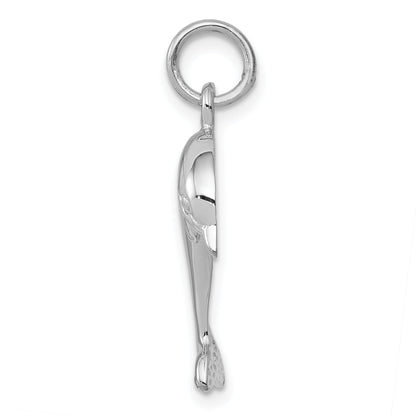 14K White Gold Dolphin Charm