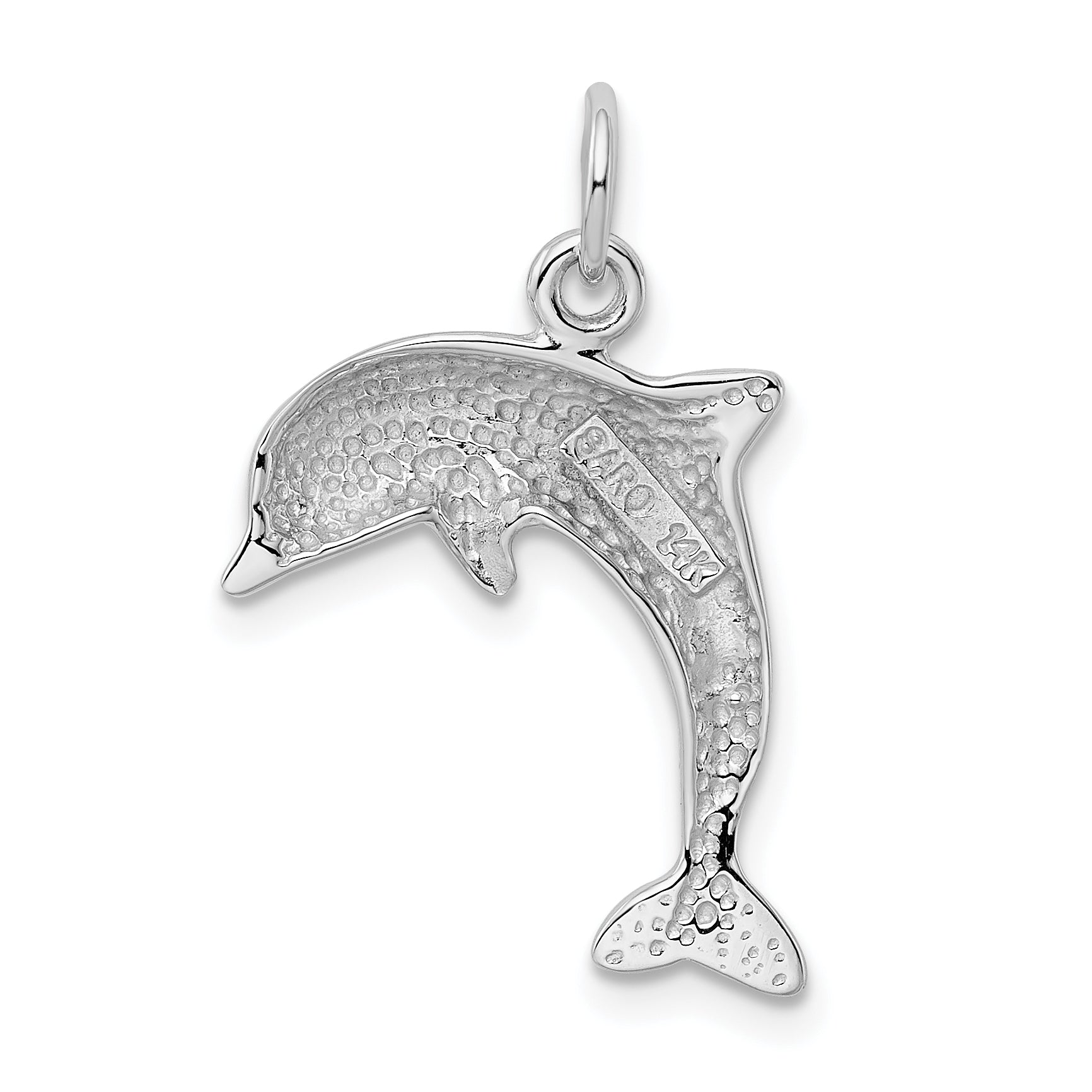 14K White Gold Dolphin Charm