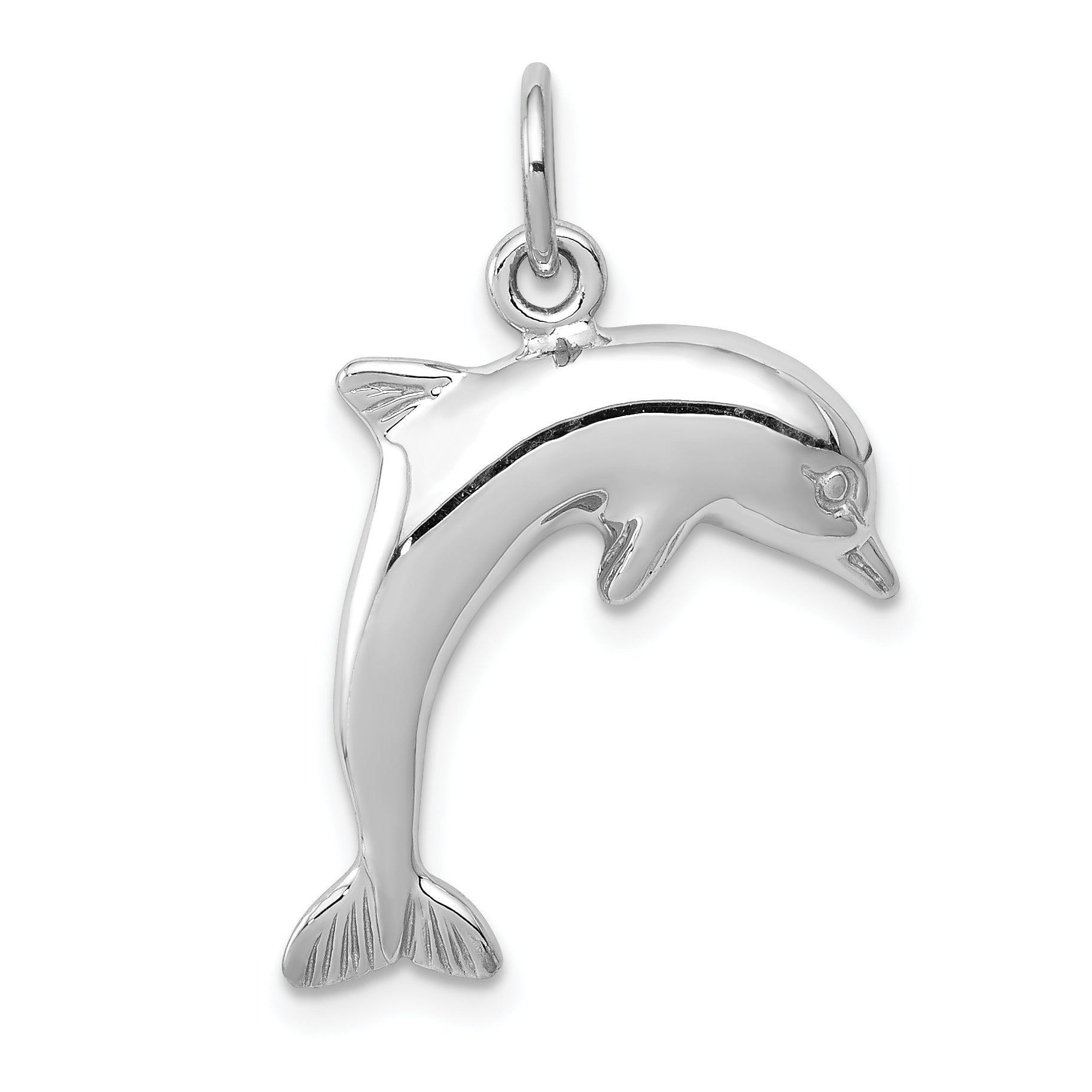 14K White Gold Dolphin Charm