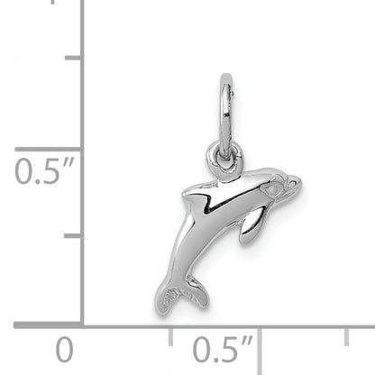 14K White Gold Dolphin Charm